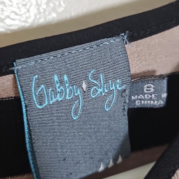 Gabby Skye Beige & Black Fit & Flare Dress Sz 8 - Picture 6 of 12